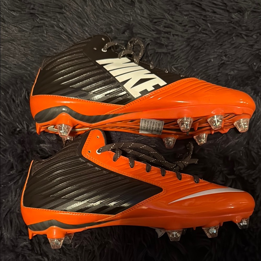 Nike Orange and Black Football Cleats